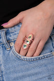 Dazzling Direction - Copper Ring - Paparazzi Accessories Ring Bedazzle Me Pretty Mobile Fashion Boutique
