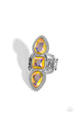 Dazzling Direction - Yellow Ring - Paparazzi Accessories Ring Bedazzle Me Pretty Mobile Fashion Boutique
