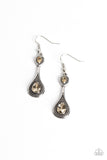 Dazzling Droplets - Brown Earrings - Paparazzi Accessories Earrings Bedazzle Me Pretty Mobile Fashion Boutique