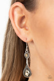Dazzling Droplets - Brown Earrings - Paparazzi Accessories Earrings Bedazzle Me Pretty Mobile Fashion Boutique