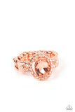 Dazzling I Dos - Copper Ring - Paparazzi Accessories Ring Bedazzle Me Pretty Mobile Fashion Boutique