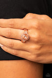 Dazzling I Dos - Copper Ring - Paparazzi Accessories Ring Bedazzle Me Pretty Mobile Fashion Boutique