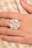Debonair Delight - White Ring - Paparazzi Accessories Ring Bedazzle Me Pretty Mobile Fashion Boutique