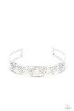 Decadent Devotion - White Bracelet - Paparazzi Accessories Bracelet Bedazzle Me Pretty Mobile Fashion Boutique