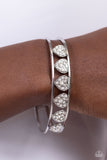 Decadent Devotion - White Bracelet - Paparazzi Accessories Bracelet Bedazzle Me Pretty Mobile Fashion Boutique
