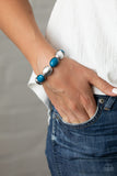 Decadently Dewy - Blue Bracelet - Paparazzi Accessories Bracelet Bedazzle Me Pretty Mobile Fashion Boutique