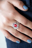 Decadently Dreamy - Red Ring - Paparazzi Accessories Ring Bedazzle Me Pretty Mobile Fashion Boutique