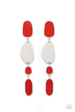 Deco By Design - Red Post Earrings - Paparazzi Accessories Post Earrings Bedazzle Me Pretty Mobile Fashion Boutique
