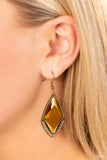 Deco Dazzle - Brass Earrings - Paparazzi Accessories Earrings Bedazzle Me Pretty Mobile Fashion Boutique