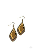 Deco Dazzle - Brass Earrings - Paparazzi Accessories Earrings Bedazzle Me Pretty Mobile Fashion Boutique