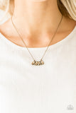 Deco Decadence - Brass Necklace - Paparazzi Accessories Necklace Bedazzle Me Pretty Mobile Fashion Boutique