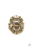 Deco Diva - Brass Ring - Paparazzi Accessories Ring Bedazzle Me Pretty Mobile Fashion Boutique