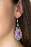 Deco Dreaming - Purple Earrings - Paparazzi Accessories Earrings Bedazzle Me Pretty Mobile Fashion Boutique