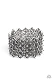 DECO in the Rough - Silver Bracelet - Paparazzi Accessories Bracelet Bedazzle Me Pretty Mobile Fashion Boutique