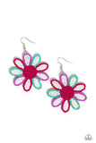 Decorated Daisies - White Earrings - Paparazzi Accessories Earrings Bedazzle Me Pretty Mobile Fashion Boutique