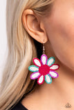Decorated Daisies - White Earrings - Paparazzi Accessories Earrings Bedazzle Me Pretty Mobile Fashion Boutique
