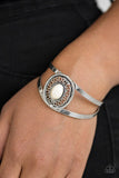 Deep In The TUMBLEWEEDS - White Bracelet - Paparazzi Accessories Bracelet Bedazzle Me Pretty Mobile Fashion Boutique