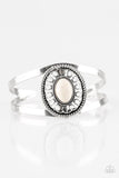 Deep In The TUMBLEWEEDS - White Bracelet - Paparazzi Accessories Bracelet Bedazzle Me Pretty Mobile Fashion Boutique