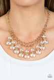 Deep Space Diva - Gold Necklace - Paparazzi Accessories Necklace Bedazzle Me Pretty Mobile Fashion Boutique