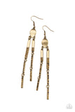 Defined Dazzle - Brass Earrings - Paparazzi Accessories Earrings Bedazzle Me Pretty Mobile Fashion Boutique