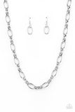 Defined Drama - Silver Necklace - Paparazzi Accessories Necklace Bedazzle Me Pretty Mobile Fashion Boutique