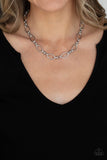 Defined Drama - Silver Necklace - Paparazzi Accessories Necklace Bedazzle Me Pretty Mobile Fashion Boutique