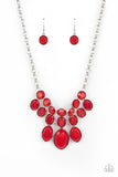Delectable Daydream - Red Necklace - Paparazzi Accessories Necklace Bedazzle Me Pretty Mobile Fashion Boutique