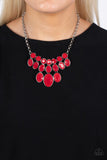 Delectable Daydream - Red Necklace - Paparazzi Accessories Necklace Bedazzle Me Pretty Mobile Fashion Boutique