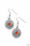Delectably Daisy - Orange Earrings - Paparazzi Accessories Earrings Bedazzle Me Pretty Mobile Fashion Boutique