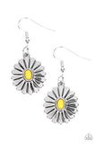 Delectably Daisy - Yellow Earrings - Paparazzi Accessories Earrings Bedazzle Me Pretty Mobile Fashion Boutique