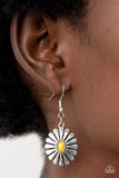 Delectably Daisy - Yellow Earrings - Paparazzi Accessories Earrings Bedazzle Me Pretty Mobile Fashion Boutique