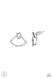 Delicate Arches - White Post Earrings - Paparazzi Accessories Post Earrings Bedazzle Me Pretty Mobile Fashion Boutique