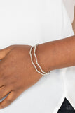 Delicate Dazzle - White Bracelet - Paparazzi Accessories Bracelet Bedazzle Me Pretty Mobile Fashion Boutique