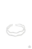 Delicate Dazzle - White Bracelet - Paparazzi Accessories Bracelet Bedazzle Me Pretty Mobile Fashion Boutique