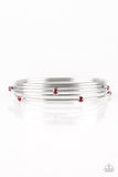 Delicate Decadence - Red Bracelet - Paparazzi Accessories Bracelet Bedazzle Me Pretty Mobile Fashion Boutique
