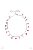 Delicate Display - Red Necklace - Paparazzi Accessories Necklace Bedazzle Me Pretty Mobile Fashion Boutique