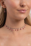 Delicate Display - Red Necklace - Paparazzi Accessories Necklace Bedazzle Me Pretty Mobile Fashion Boutique