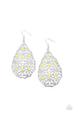 Delightfully Daisy - Yellow Earrings - Paparazzi Accessories Earrings Bedazzle Me Pretty Mobile Fashion Boutique