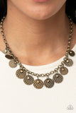 Delightfully Dappled - Brass Necklace - Paparazzi Accessories Necklace Bedazzle Me Pretty Mobile Fashion Boutique