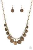 Delightfully Dappled - Brass Necklace - Paparazzi Accessories Necklace Bedazzle Me Pretty Mobile Fashion Boutique