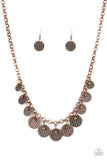 Delightfully Dappled - Copper Necklace - Paparazzi Accessories Necklace Bedazzle Me Pretty Mobile Fashion Boutique