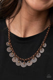 Delightfully Dappled - Copper Necklace - Paparazzi Accessories Necklace Bedazzle Me Pretty Mobile Fashion Boutique