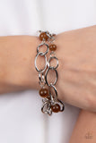 Delightfully Daydreamy - Brown Bracelet - Paparazzi Accessories Bracelet Bedazzle Me Pretty Mobile Fashion Boutique