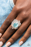 Delightfully Dreamy - Blue Ring - Paparazzi Accessories Ring Bedazzle Me Pretty Mobile Fashion Boutique