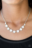 Deluxe Luxe - White Necklace - Paparazzi Accessories Necklace Bedazzle Me Pretty Mobile Fashion Boutique