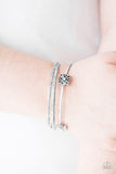 Demure Decor - White Bracelet - Paparazzi Accessories Bracelet Bedazzle Me Pretty Mobile Fashion Boutique