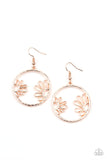 Demurely Daisy - Rose Gold Earrings - Paparazzi Accessories Earrings Bedazzle Me Pretty Mobile Fashion Boutique