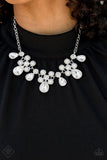 Demurely Debutante - White Necklace - Paparazzi Accessories Necklace Bedazzle Me Pretty Mobile Fashion Boutique