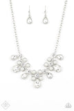 Demurely Debutante - White Necklace - Paparazzi Accessories Necklace Bedazzle Me Pretty Mobile Fashion Boutique