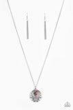 Desert Abundance - Red Necklace - Paparazzi Accessories Necklace Bedazzle Me Pretty Mobile Fashion Boutique